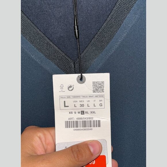 NWT Zara Navy Blue Long Tunic Sheer top Women’s Size L - Picture 5 of 10